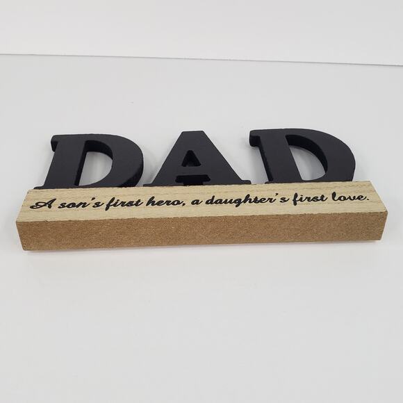 Gift for DAD Wooden Sign Free Standing for Display Desk Fathers Day Rustic Look - Picture 3 of 5